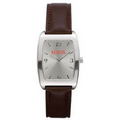 Men's Hartford Silver-Tone Watch W/ Leather Strap W/ Silver Dial